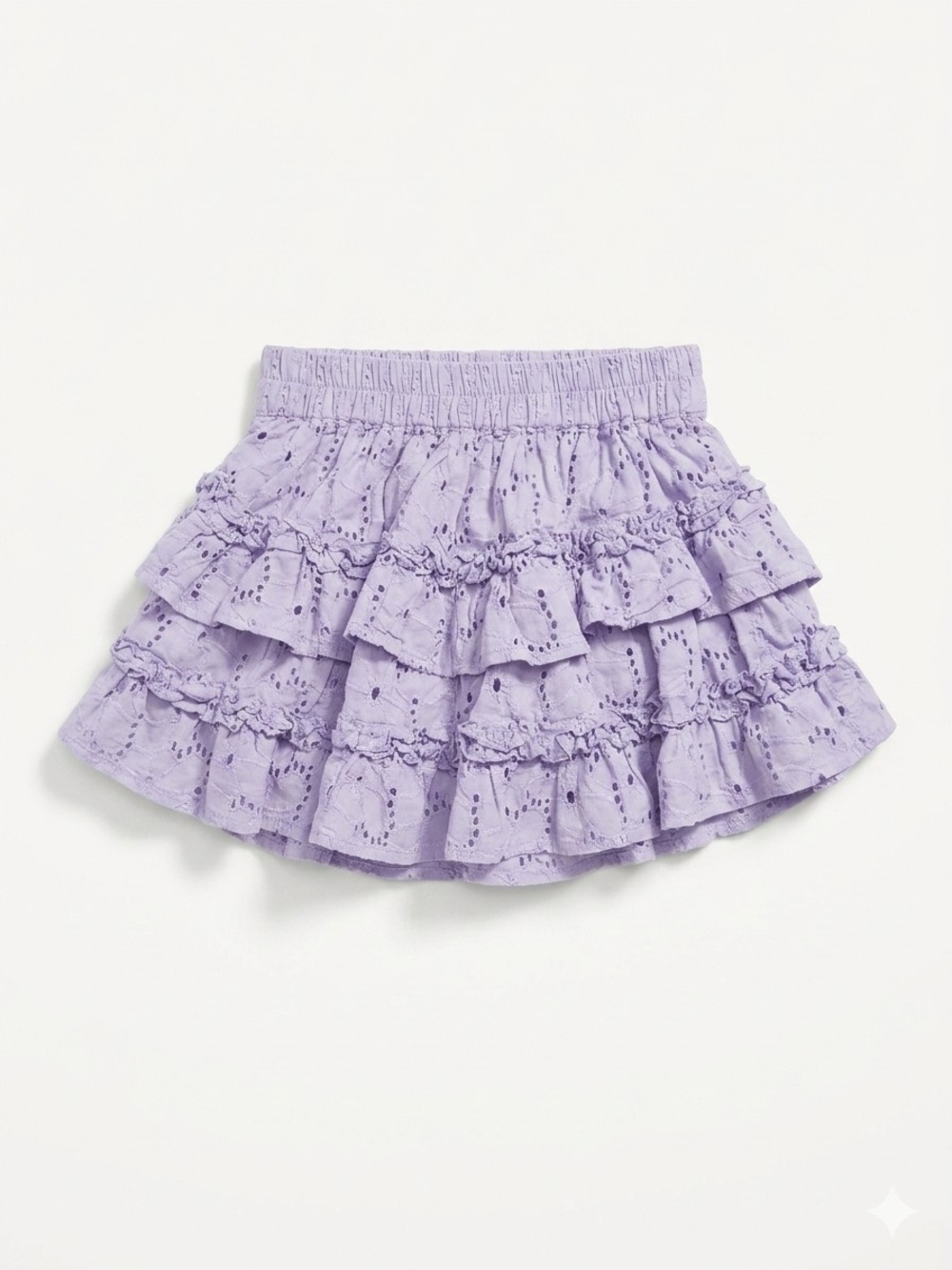 Cake For Dinner Lagrange Eyelet Ruffle Lavender Cotton Mini Skirt
